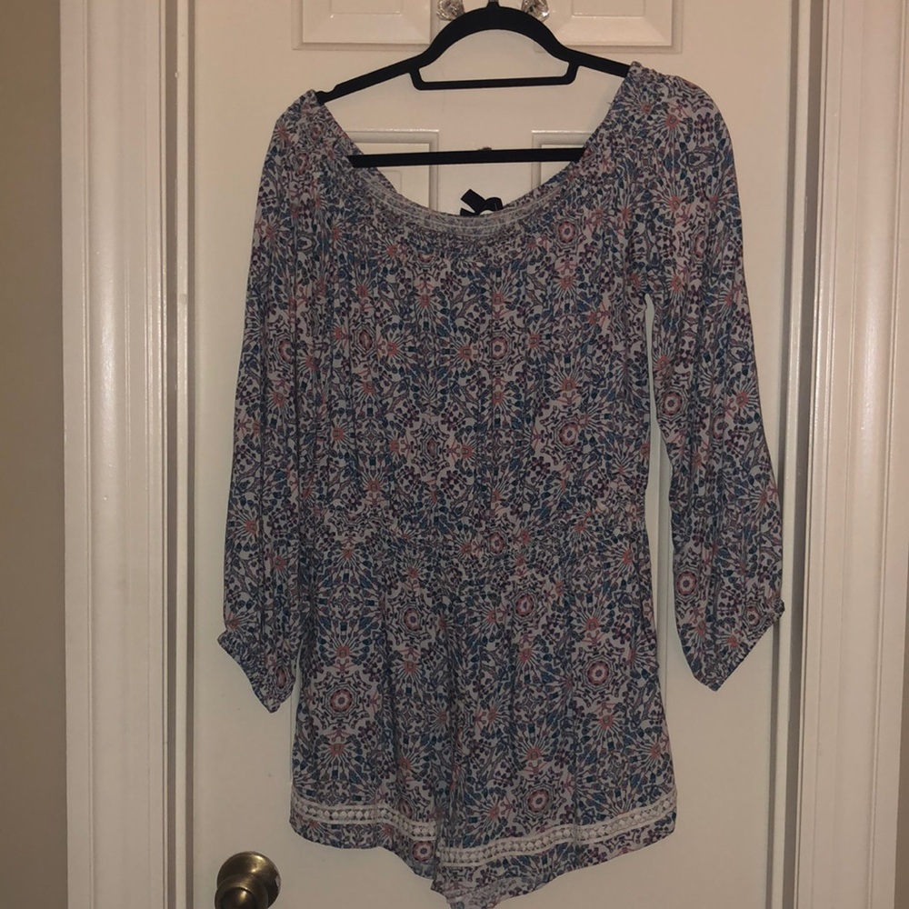 Long sleeve off shoulder romper